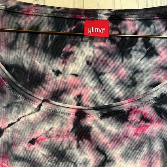 GLIMA  made in USA TOP WITH CROCHET EDGES AT BOTTOM 3/4 sleeves - Picture 5 of 12